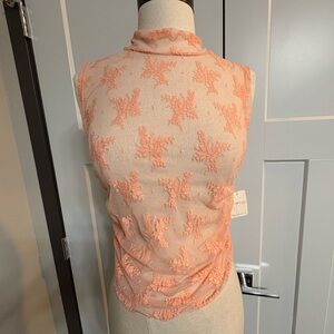NWT - Free People Floral Lace Sheer Top - Medium